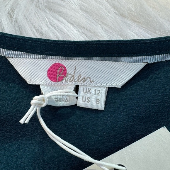 Boden Boho Sleeve Popover Top Seaweed NWT Size 8 - Picture 3 of 6